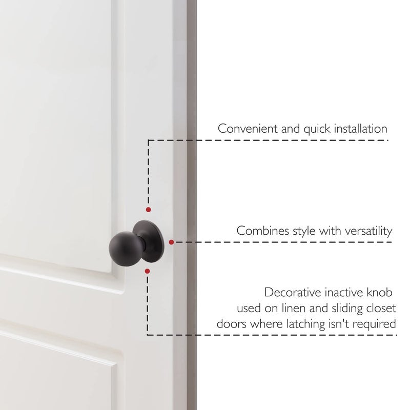 Design House Ball Dummy Door Knob in Matte Black - Image 4